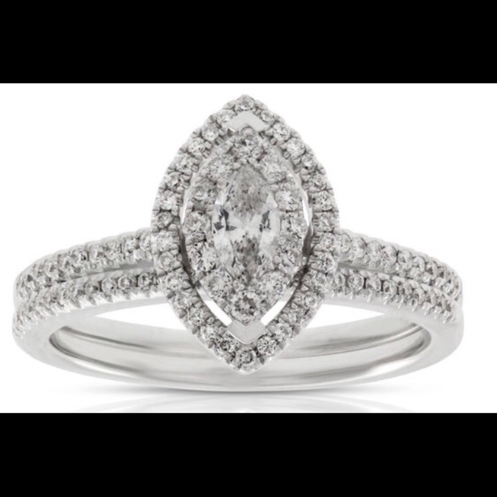 Bridal Engagement Set 14KT White Gold .36CTW